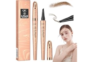 MOIUGULI Hellbraun Wasserfester Augenbrauenstift, 3D Augenbrauenstift Wasserfest mit 4 Gabelspitzen Magischer Augenbrauenstift Bauen Leicht Natürliche Eyebrow Brown Eye Brown Make-up Hält Den Ganzen Tag über