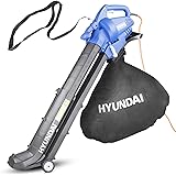Hyundai 3-in-1 Leaf Blower, 3000W Garden Vacuum & Mulcher, 45 Litre Collection Bag with 12m Cable and 3 Year Warranty