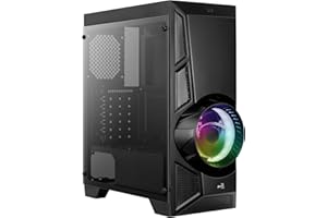 Aerocool AEROENGINERGB, Case PC, Vetro Temperato, Ventilatore RGB 12cm, Nero