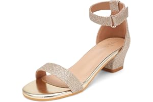 FOGOIN Mädchen Sandalen mit Glitzer,Prinzessin Schuhe für Kinder,Bequeme Sommersandalen mit Blockabsatz und Knöchelriemen,Glitzernde Party Sandalen