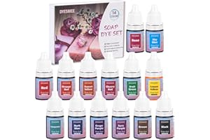 DYESMEE Coloranti per Sapone 14 Colori, Sicuri per la Pelle, per Produzione di Sapone Liquido, Bombe da Bagno Fai da Te, Melma, Argilla, Artigianato