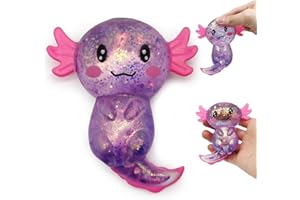 Mrltau Axolotl Sugar Squeeze Toy, Squishy Axolotl Spielzeug, 10 × 8 cm, Axolotl Antistressball Kinder Erwachsene (Lila)