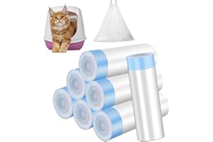 KIKAWORD 105 Pcs Cat Litter Bags Linerss, Cat Litter Liners, Tray Bags with Handles, Scratch-Proof snd Leak-Proof, Suitable for Pet Boxes（45 * 50cm）