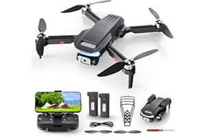 Wipkviey B15 Drone con Cámara 4K HD FPV - Ligero y Plegable para Adultos y Principiantes, Quadcopter RC con Motores Sin Escobillas, 2 Baterías para 36 Minutos de Vuelo, Menos de 249g