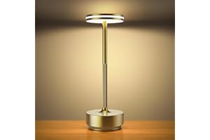 Hapfish lampe de table sans fil a batterie rechargeable, 5000mAh lumiere bureau LED tactile puissante pile usb, 3 températures de couleur, pour chevet, camping, restaurant, interieur/exterieur, IP54