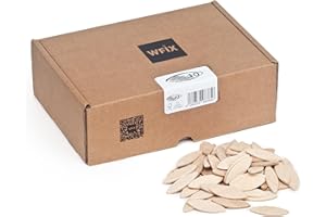 Wfix Lamelles en Qualité de Menuisier | type Lamello 10 | Chevilles Plates | Connecteurs Bois Hêtre | Plaques de Raccordement