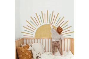 EXQUILEG Wandtattoo Sonne Wandaufkleber Boho Dekor Kinderzimmer Wandsticker Wanddeko für Mädchen Wandsticker Schlafzimmer Babyzimmer Kinderzimmer