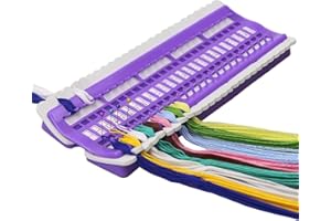ESENLONG Organizador de hilo de bordar, soporte de hilo de punto de cruz de 50 posiciones con 4 tarjetas de código para organizadores de hilo de punto de cruz, color morado