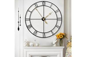 Mee 2ou Orologio Da Parete Moderno E Vintage, Orologio Da Parete Grande Silenzioso Senza Ticchettio, Disponibile In 40 cm, 47 cm, 60 cm, 80 cm, 100 cm, Ideale Per Soggiorno, Cucina, Ufficio