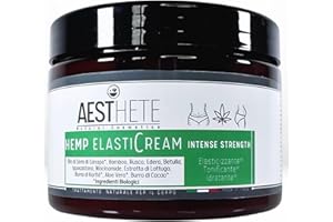 AESTHETE Crema Anticellulite Forte Biologica Maxi Formato 500 ml |Crema Rassodante Corpo Forte Tonificante Elasticizzante con Olio di Semi di Canapa| Crema Cellulite Forte per Cosce e Glutei e Gambe Naturale