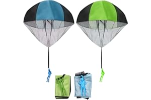 FUNVCE Fallschirm Spielzeug Kinder, Fallschirmspringer Hand werfen Fallschirm Outdoor Flugspielzeug Geschenk für Kinder, Wurf Parachute Spiele für Draußen