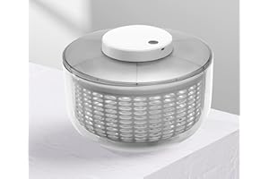 MASTRAD - Centrifuga Insalata Elettrica - 6L - Diametro 26cm - Batteria Ricaricabile da USB-C : Due Ore di Ricarica per 100 Usi, Base Antiscivolo in Silicone per Frutta, Verdura...