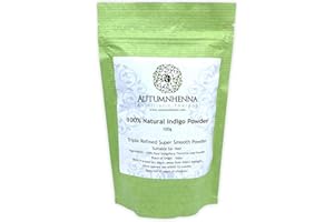 AUTUMNHENNA 100% Organic Natural Indigo Powder for Hair Dyeing - 100gm