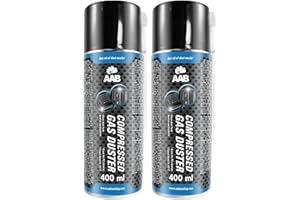 AABCOOLING 2 x AAB Aria Compressa Spray 400ml - Kit Pulizia PC, Tastiera, Stampanti, Televisioni, Fotocamere e Altri, Bombole Aria Compressa, Spray da Pulizia con Tubo di Estensione, Rimozione di Polvere