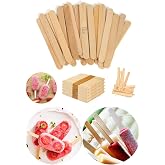 QNİAY Wooden Ice Cream Sticks (50 Pieces) Practical Home Ice Cream Making Stick