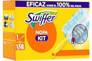 Swiffer Plumero Atrapapolvo, Incluye 1 Mango y 13 Recambios, Atrapa Y Retiene 3 Veces Mas Polvo Y El Pelo Que Cualquier Plumero Tradicional