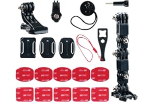 PROVO Supporto per Moto Helmet Kit di Accessori, per Action Camera Compatibile con Black GoPro 8/7/6/5/4