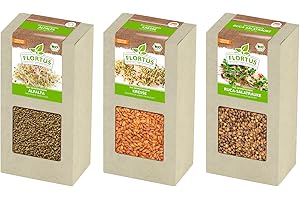 FLORTUS FREUDE AN VIELFALT FLORTUS 2000-0569 Keimsprossen Set 'Einsteiger' mit 3 Sorten (600 g) (BIO Keimsprossen)