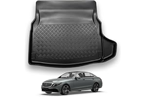 Nomad Boot Liner Compatible with Mercedes C-Class 2014-2021 [W205] [Saloon] Recyclable Plastic (PE) Tailored Fit Floor Guard Tray Black Custom Fitted Accessory Dog Friendly Waterproof Raised Edges