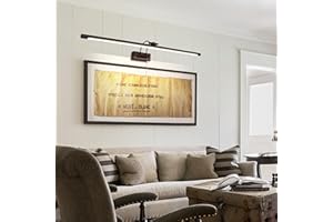 TYhogar Lampa LED nad lustro łazienkowe, 90cm lampa łazienkowa nad lustro, lampa LED z obrotową głowicą lampy i włącznikiem pociąganym, lampa ścienna Arc Arm IP44 16W