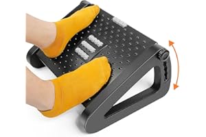 Banaone Poggiapiedi da Scrivania con Altezza Regolabile: Sgabello Poggia Piedi Ergonomico e Confortevole, Funzione Massaggio 