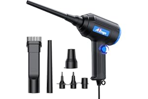 ATEngeus Souffleur Air Comprimé, Souffleur à vitesse infiniment variable, Dépoussiérants Puissants électrique de 3m câble, Bombe d'air Comprimé pour ordinateur, auto, clavier