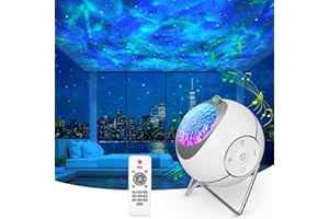 ibell Proyector Estrellas, 14 Modos de Proyector Galaxia Luz Nocturna Infantil, 5 Ruido Blanco y 360° Rotación Lampara Estrellas Proyector Techo Adultos, Decoración Habitación, Regalos del Festival