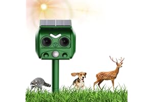 Nitoer Cat Repellent,USB & Solar Powered Garden Cat Deterrents,Repeller Outdoor Ultrasonic Deterrent,for Yard Squirrels Cats Rats Fox