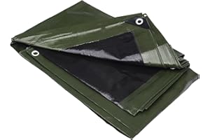 WERKA PRO Bâche Multifonctions Noire et Verte 240 g/m2 1,5 x 6 m