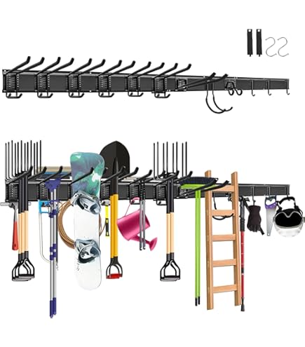 5 Pcs Crochets De Rangement Porte Outils De Jardin Mural Porte-Outils SimpleDouble En Fer Pour Garage Remise Entrept Ferme YYV - Jardin