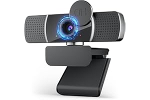 YIMONA 2K Full HD Webcam, mit Objektivabdeckung 30fps, 85° Weitwinkel, USB, Dual Mikrofon, Fester Fokus, Belichtungskorrektur, Rauschunterdrückung, kompatibel mit Windows, Mac OS, Linux und mehr