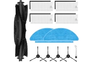 Fixbetter Zubehör-Set für Tikom L9000, L8000 für Lubluelu SL60D, für Laresar L6 Nex, für HONITURE Q6 SE Roboter-Staubsauger, 1 Rollenbürste, 4 Filter, 2 Wischpads, 4 Seitenbürsten, 1 Reinigungsbürste