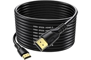 Jorenca Cable HDMI 4K 15m(HDMI 2.0,18Gbps) Conectores chapados en oro de ultra alta velocidad, Retorno de audio Ethernet, Video 4K@60hz 1080p 3D Compatible con Xbox Arc PS PC HDTV PS3/4/5/9,etc
