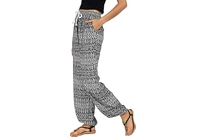 Urban GoCo Femmes Boho Harem Pantalon Dames Floral Imprimer Élastiquée Taille Pantalon
