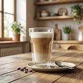 Deconox &Ccedil;ift Cidarlı Cam Kupa Bardak, 200ml, 250ml ve 350ml Se&ccedil;enekli, Isı Yalıtımlı Borosilikat Kahve ve &Ccedil;ay Bardağı, El Yak