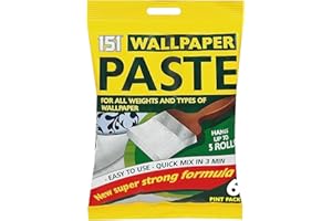 SMOLDR Heavy Duty Strong Wallpaper Paste for Paste the Wall - 5 Roll Sachet All-Purpose Adhesive with Long-Lasting Bond | Perfect for DIY Home Projects - Make 6 Pints