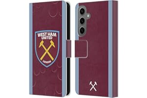 Head Case Designs Officially Licensed West Ham United FC Home 2023/24 Crest Kit Leather Wallet Case Compatible With Samsung Galaxy S25