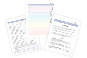 LASHICORN Reiki Intake Forms, Aftercare Cards, Consent, Session Notes Healing Bundle Chakra Grid Distant Sessions | 75 pk, 25 of Each 5 Forms | Instructions Client Signature History 8.5x11” A1