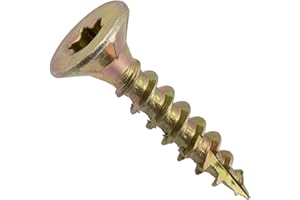 AERZETIX - C69088 - Lot de 100 Vis à bois Ø4x20 mm à tête fraisée - à empreinte étoile Т20 - en acier zingué - menuiserie contreplaqué aggloméré mélaminé terrasse panneaux chevrons bastaings