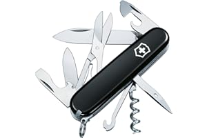 Victorinox Climber Swiss Army Pocket Knife, Medium, Multi Tool, 14 Functions, Blade, Bottle Opener, Black