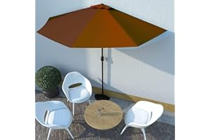 Tidyard Parasol de Balcon Parasol de Jardin Demi Mât en Aluminium Terre Cuite 300x150x253 cm