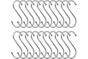 LxsNyvantic Acier Inoxydable Crochets S 20 Pack - Facile à Utiliser, Robuste, Pour Armoire Bain Cuisine