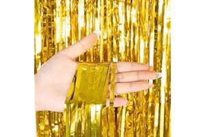 ‎TK GRUPPE TIMO KLINGLER Zasłona z lametą, złota – 200 x 100 cm – błyszcząca zasłona do futryny drzwi jako dekoracja, impreza, wesele, urodziny dla dzieci i dorosłych (złota)