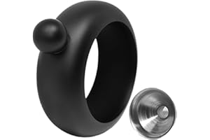 Bangle Bracelet Flask for Women for Liquor 10 cl Stainless Steel Black Matte with Funnel in White Box by IDALIO