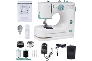 Outbit Mini Sewing Machine with Foot Pedal for Adults, 12 Stitches Portable Electric Sewing Machine for Beginners for Sewing Enthusiasts