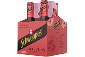 Schweppes Selection Tónica Hibiscus, Bebida Refrescante - Vidrio, Pack 4x20cl