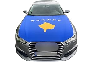 PLMVI Kosovo Autoflagge - Motorhaubenflagge - Albanische Flagge - Kosova - Albanien - Dardania Flag
