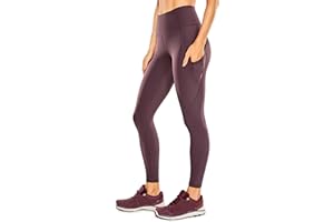 CRZ YOGA Mujer Naked Feeling Leggings Deportivas Cintura Alta Yoga Fitness Pantalones con Bolsillo - 63cm