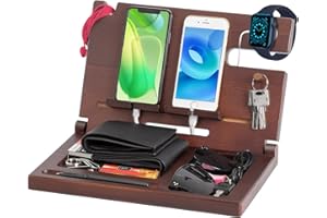 ALIVEBYTE Regalos Originales para Hombre Valentin Soporte Movil Madera Regalo Cumpleaños Hombre Soporte de Carga Estación para Movil Regalo Festa del Papa Idee Regalo Papa Anniversario Regalos para Hombre