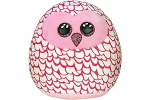 Ty - Squish a Boos - Coussin Peluche Enfant Pinky le hibou 40 cm, TY39204